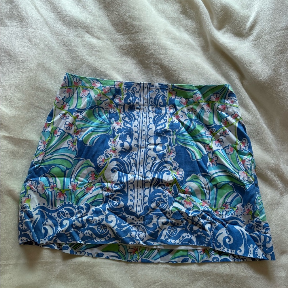 Lilly Pulitzer Floral Blue and Green Skirt